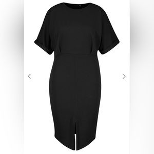 Boohoo Plus Wiggle MIDI Dress Black size 18